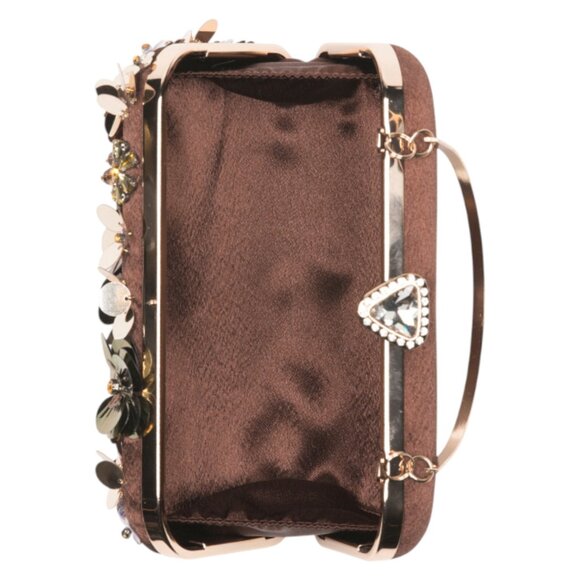 ALESSIA BIANCHI Floral Beaded Minaudiere Clutch
